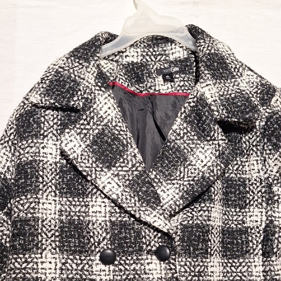 Vintage Checkered Pea Coat, East 5th brand, Sz 16, NWOT - Picture 3 of 13